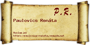 Paulovics Renáta névjegykártya