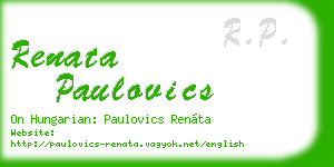 renata paulovics business card